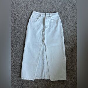 All Saints White Denim Maxi Skirt